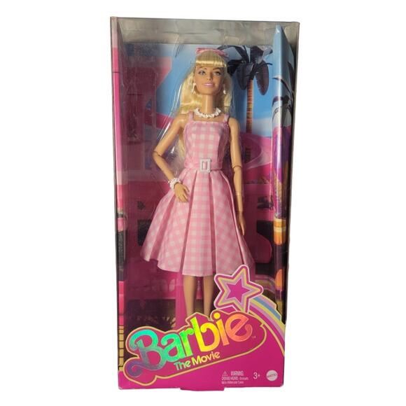 Barbie The Movie Doll – Margot Robbie Pink Gingham – New in Box - Picture 2 of 3